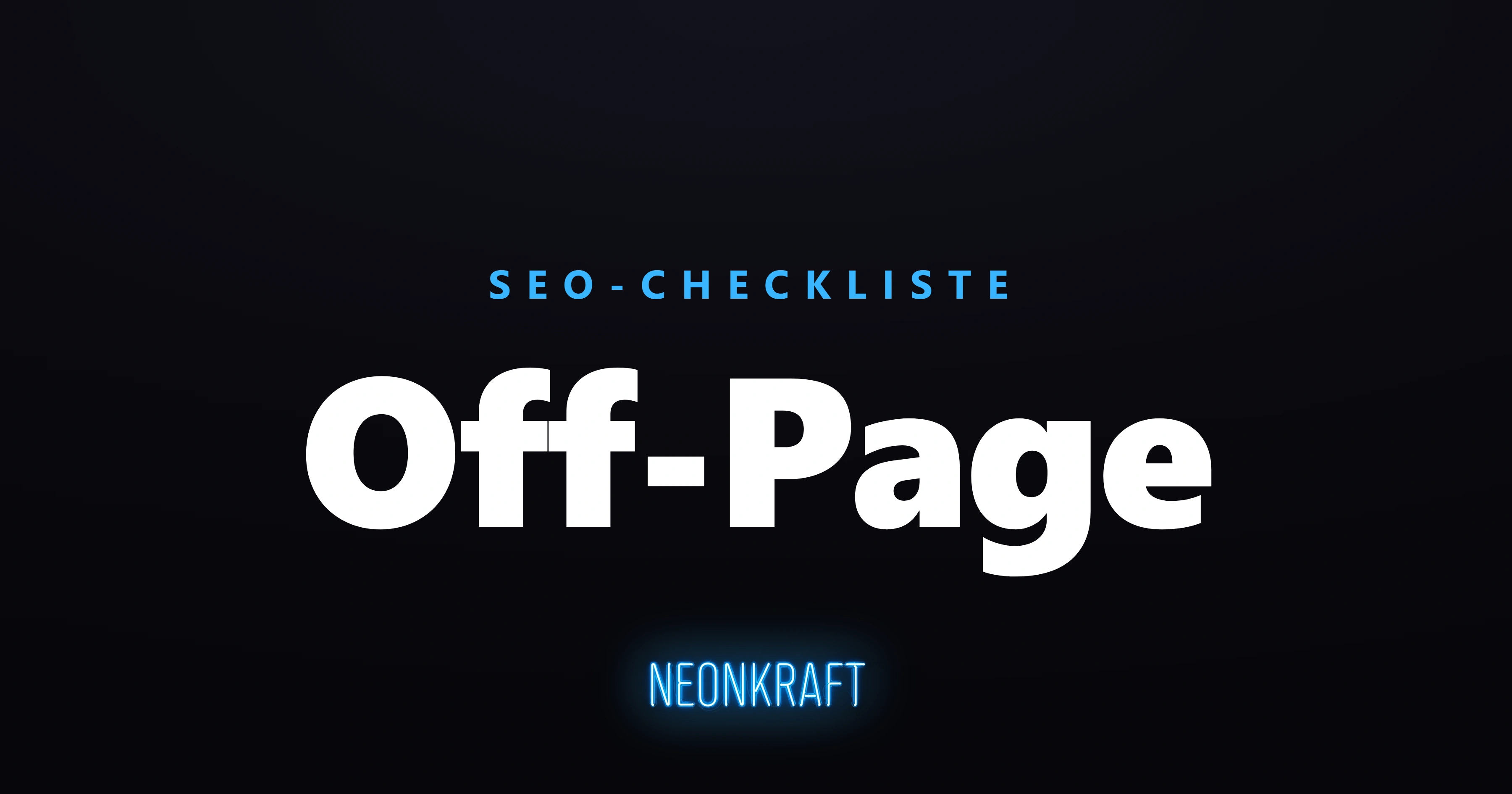 SEO-Checkliste Off-Page – Marken-Grafik auf dunklem Grund